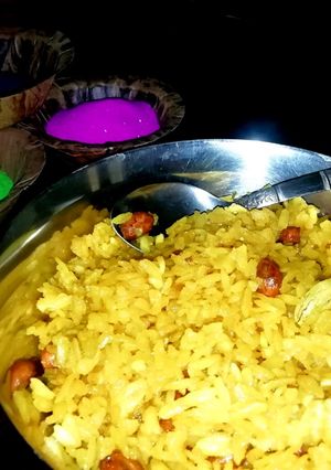 চিঁড়ের বাসন্তী পোলাও (chirer basonti pulao recipe in Bengali) রেসিপির প্রধান ছবি