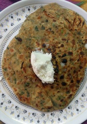 मशरुम प्याज़ टमाटर पराठा (Mushroom onion tomato paratha recipe in hindi) रेसिपी मुख्य फोटो