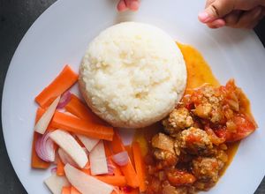 Hình của món Thịt xay viên sốt cà chua (xíu mại).