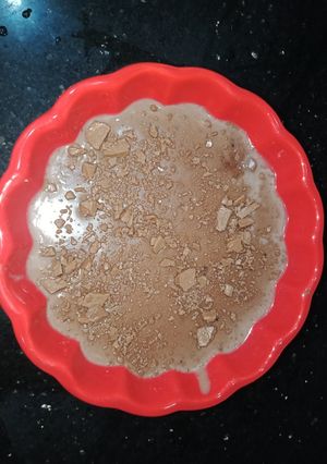 A picture of Creamy chocolate custard.