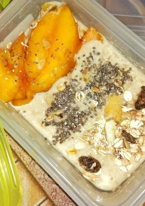 Foto resep Overnight oat mango (with fiber creme)