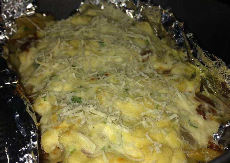 Bagaimana Menyiapkan Fusilli Baked Saus Instan (Lasagna), Enak Banget