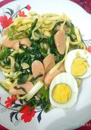 Foto resep Mie kangkung