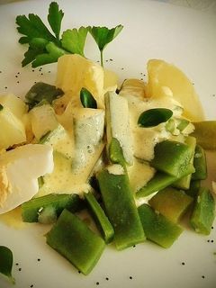 Una foto de Judías verdes con yogurt al curry