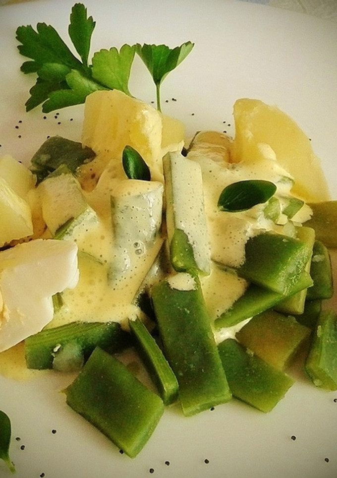 Una foto de Judías verdes con yogurt al curry