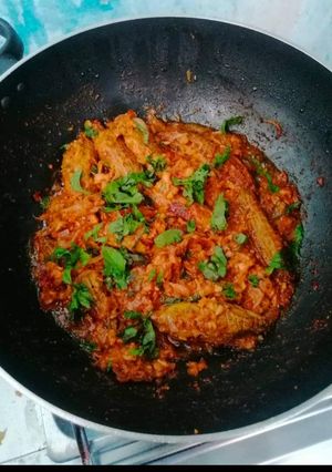 A picture of Stuffed bitter gourd.