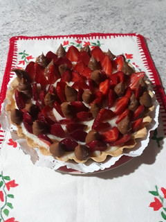 Una foto de Tarta de frutillas 🍓🍓🍓