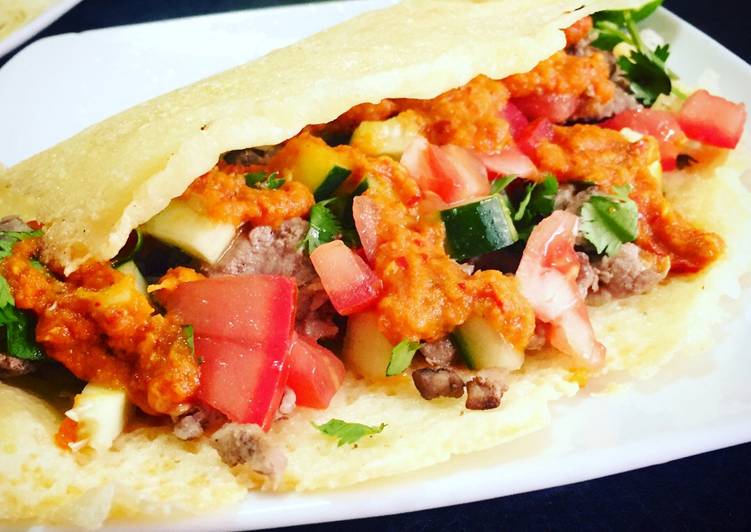 Taco de carne asada en costra de queso #keto