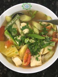 Hình của món Canh chua dọc mùng chay.