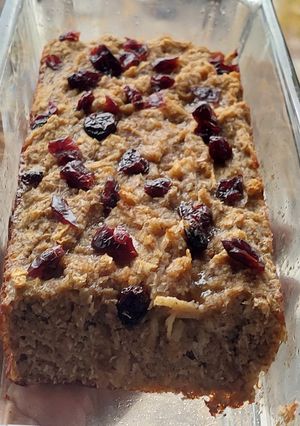 Una foto de Tortita saludable de manzana y coco 🍎🥥
