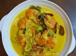 Gambar Udang Masak Lemak Bersama Pak Choy