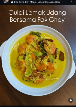 Gambar Udang Masak Lemak Bersama Pak Choy