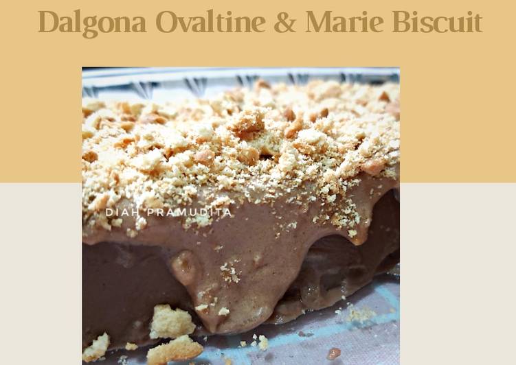 Resep Puding Brownies with Dalgona Ovaltine &amp; Marie Biscuit Anti Gagal