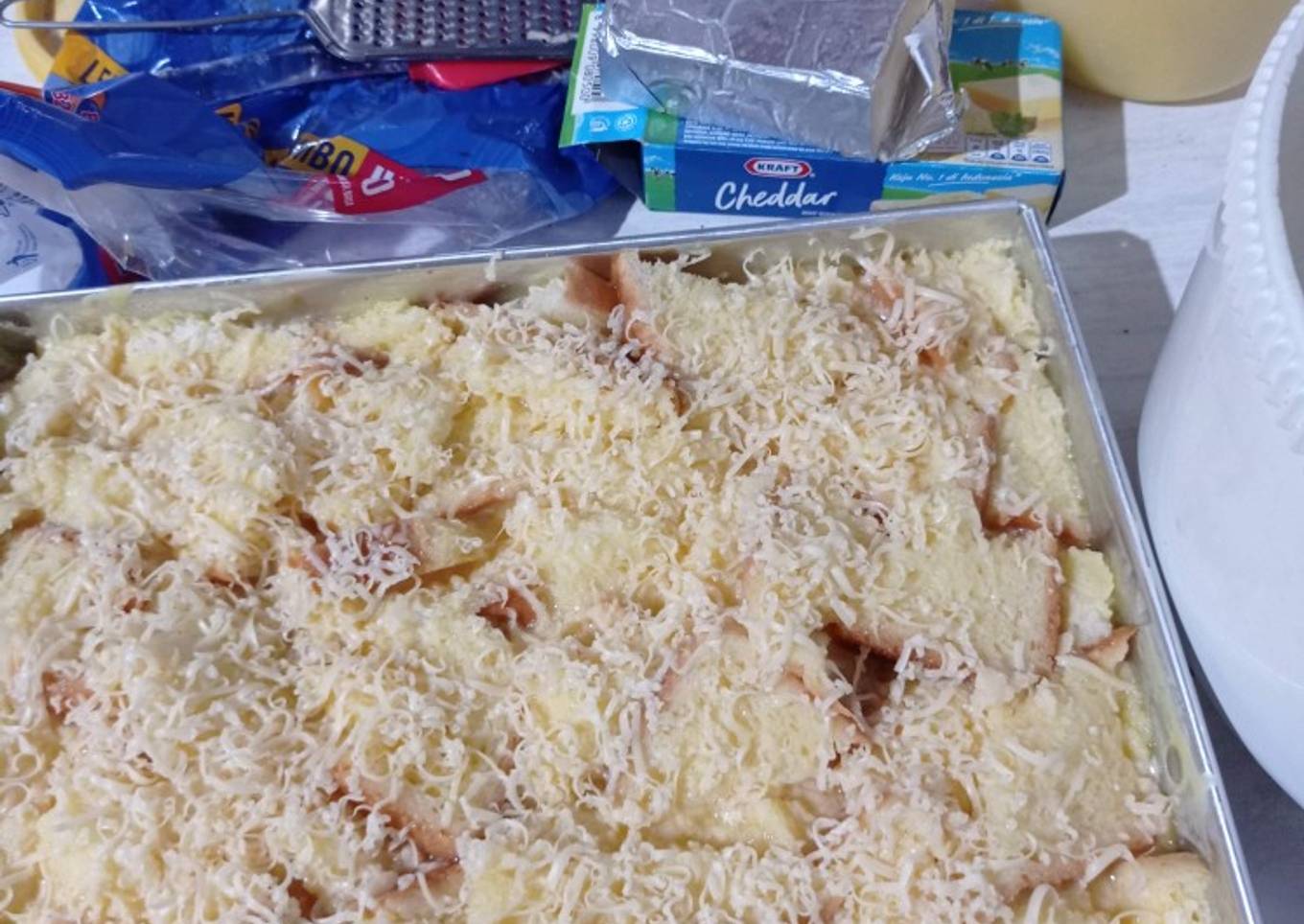 Puding Roti Tawar Keju Panggang
