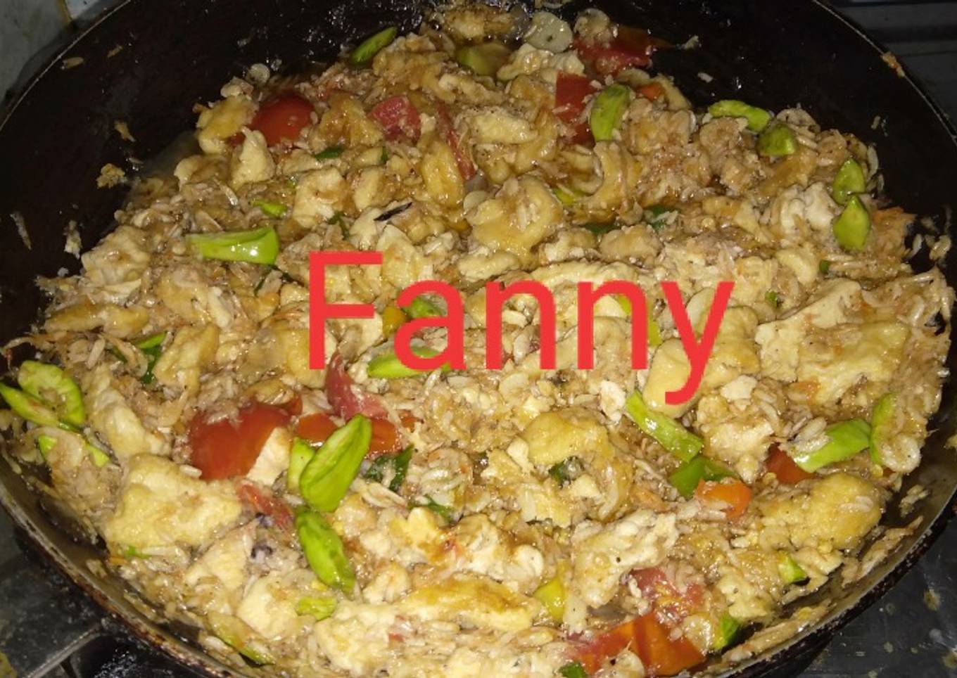 Resep tumis tahu. rebon.pete