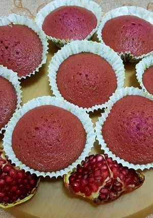 صورة لوصفة كب كيك الرمان 🧁😍