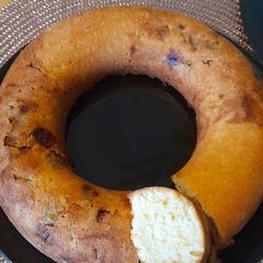 A picture of Caramelised pear bundt cake.
