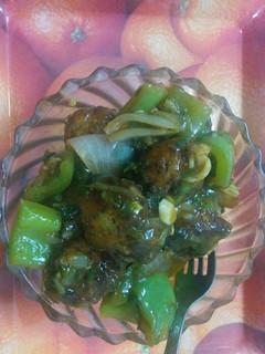 A picture of Cabbage Manchurian.