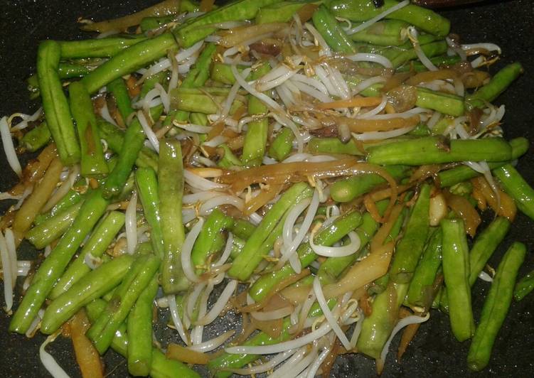 Tumis Kacang Panjang Toge dan Labu Siam