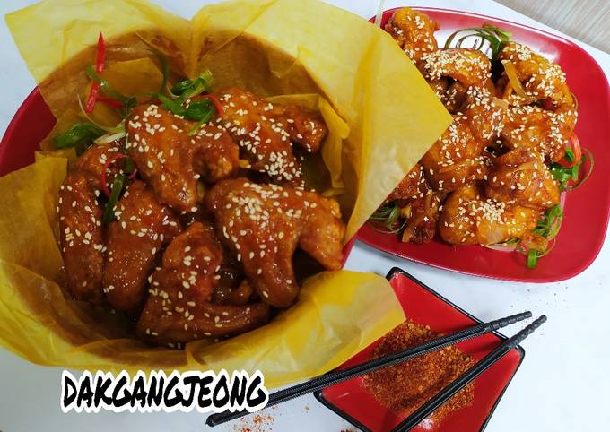 Cara Membuat DAKGANGJEONG (korean spicy chicken wings) Ekonomis