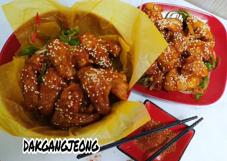 Rahasia Membuat DAKGANGJEONG (korean spicy chicken wings) yang Lezat Sekali!