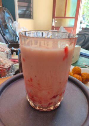 Foto resep Strawberry Soy Milk