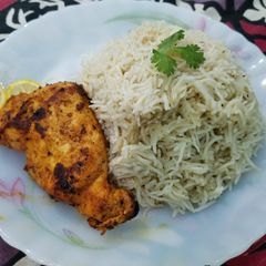 A picture of GRILLED CHICKEN WITH PLAIN RICE #cookpadramadan.