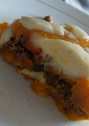 Una foto de Pastel de zapallo y papa