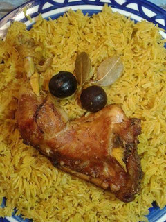 A picture of Machboos Chicken.