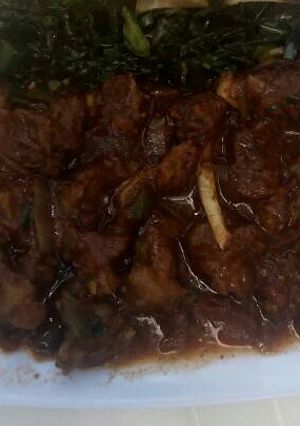 A picture of Stewed chili beef.