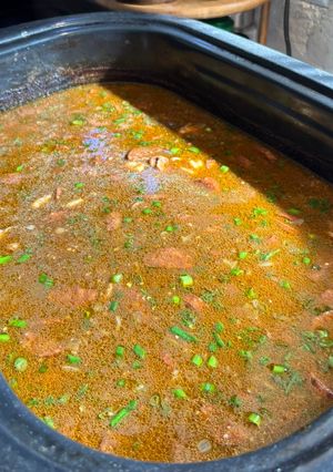 A picture of Chicken, Shrimp, and Sausage Gumbo.