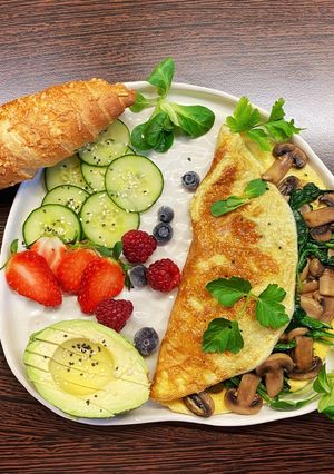 Spenótos-gombás omlett recept fotója