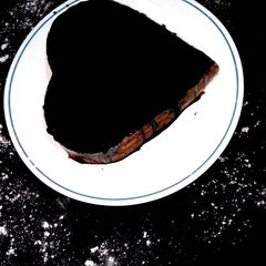 A picture of Chocolate heart cake.