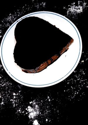 A picture of Chocolate heart cake.