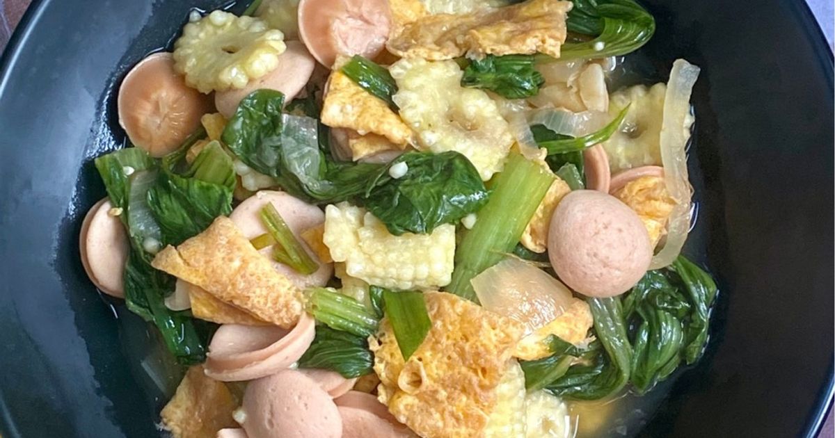 Pokcoy,Baby Corn,Telur & Sosis