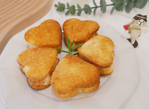 情人節「愛心麵包蝦멘보샤 」氣炸鍋簡單做♡ 的食譜成品照片