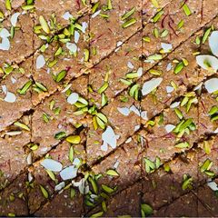 A picture of Caramel badam paak (Caramel almond fudge).
