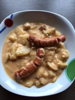 Krumplifőzelék újkrumpliból recept fotója