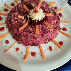 A picture of Beetroot sprouts rice.