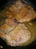 Chuletas de cerdo/cochino en salsa de Mango