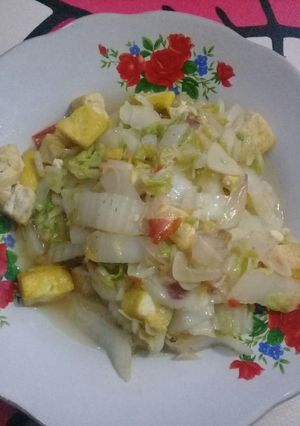 Foto resep Tumis tahu + sawi putih