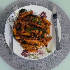 Street-Style Kenyan Chips Masala (Mild & Sticky) A picture of Street-Style Kenyan Chips Masala (Mild & Sticky).