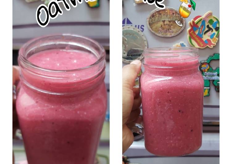 Cara Gampang Menyiapkan Oatmeal Juice aneka buah (menu diet) no sugar, Lezat
