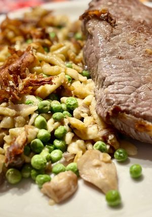 Une photo de Steak, Cèpes et Comté