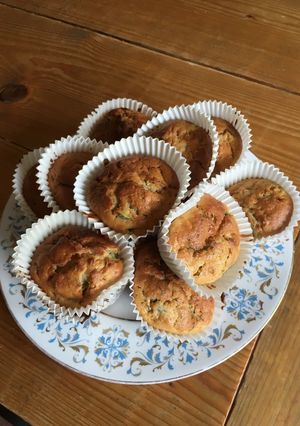 A picture of Courgette and Apple Muffins.