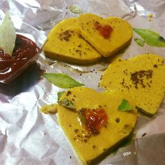 A picture of Heart Dhokla.