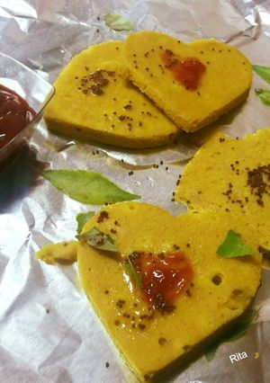 A picture of Heart Dhokla.