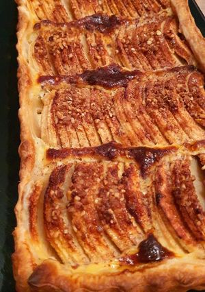 Une photo de "Tartes aux pommes à la Cannelle et au Pralin"