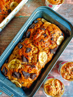 A picture of Banana Chocolate Chip Bread.