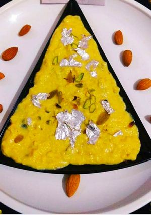 A picture of Leftover mithai halwa.